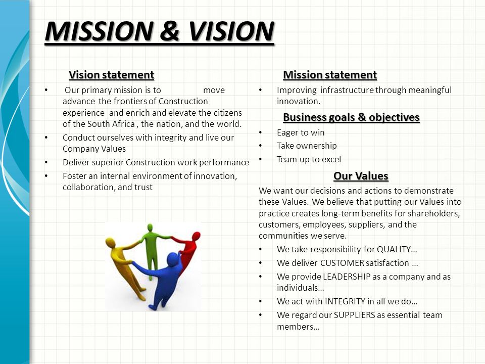 Mission vision and objectives of reliance company ltd